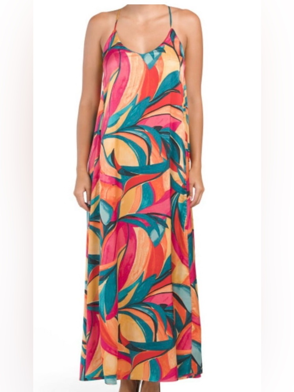 Nicole Miller Vibrant Multi-Color Slip Dress with Abstract Print | Size XS